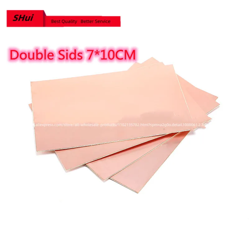 2pcs Double Side Copper Clad Plate 7*10cm DIY PCB Kit Laminate Circuit Board 7x10cm Glass Fiber Material Universal Board PCB