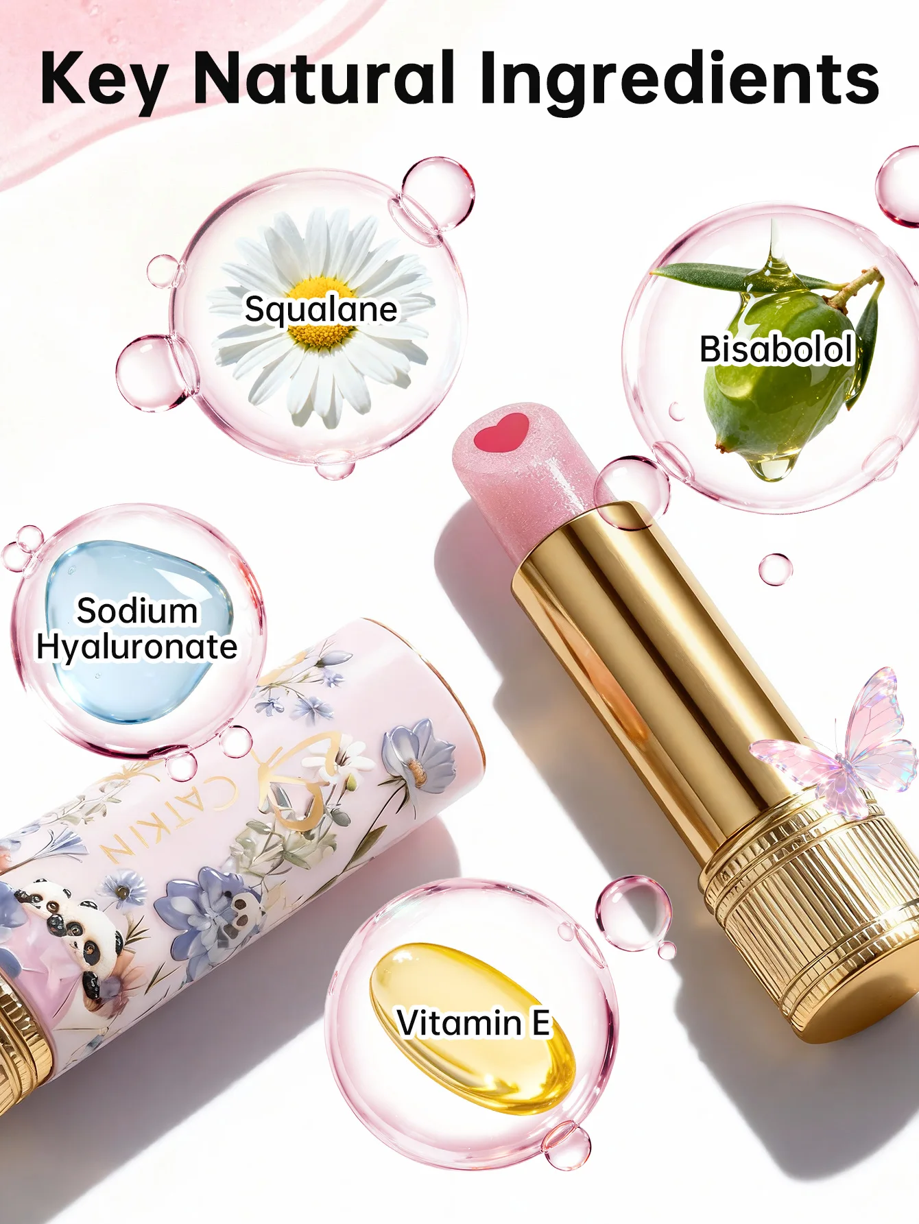 CATKIN Whiffle Dance Tinted Lip Balm Solid Lip Gloss Moisturizing Watery Colored Jelly Love Long-lasting view 3
