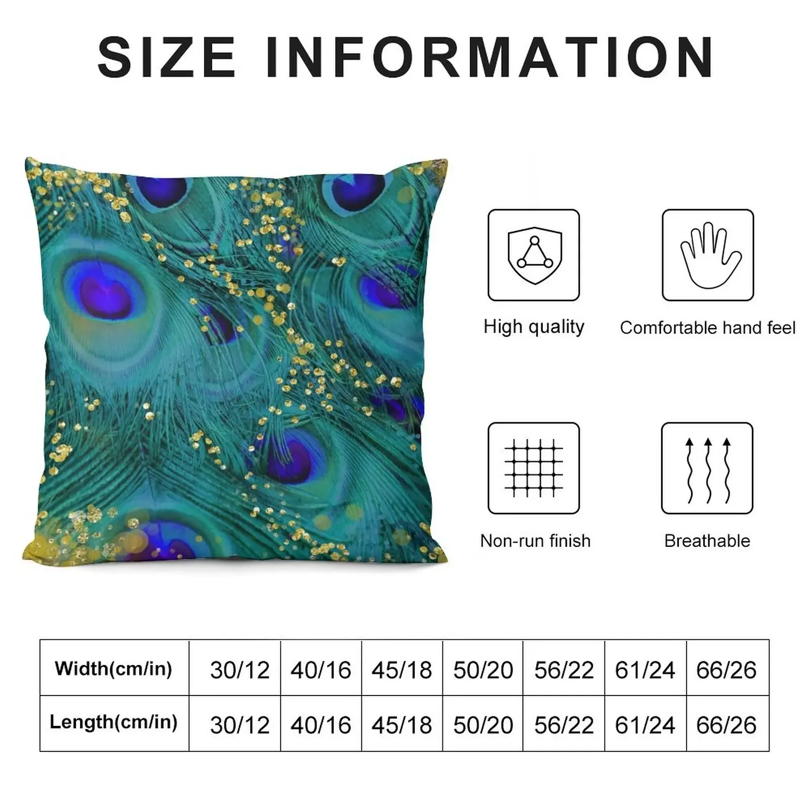 Dreamy peacock feathers, teal and purple, glimmering gold Throw Pillow sleeping pillows Room decorating items pillow