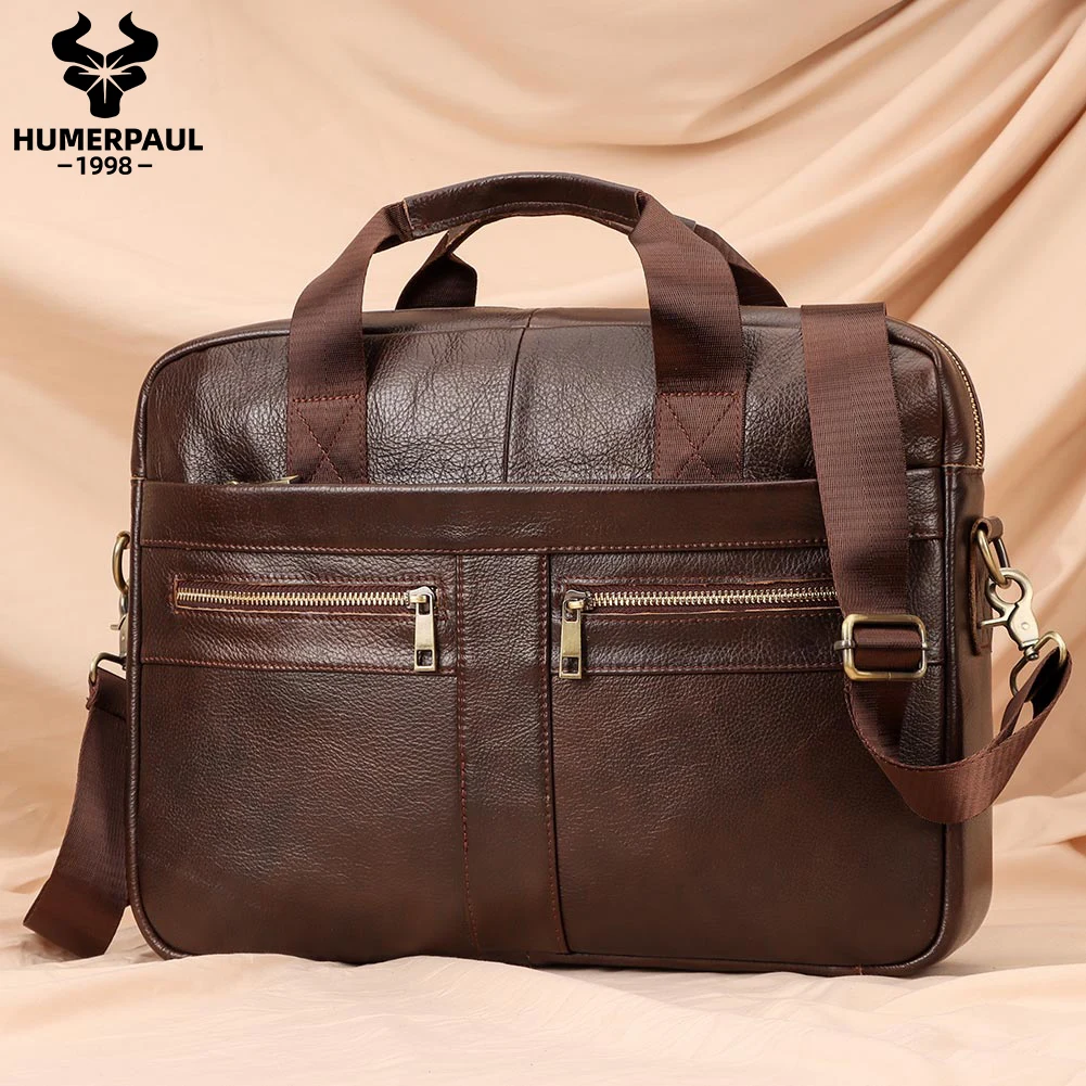 Men Briefcase Bag High Quality Business Genuine Leather Shoulder Messenger Bags Male Office Handbag 14 inch Laptop Bag