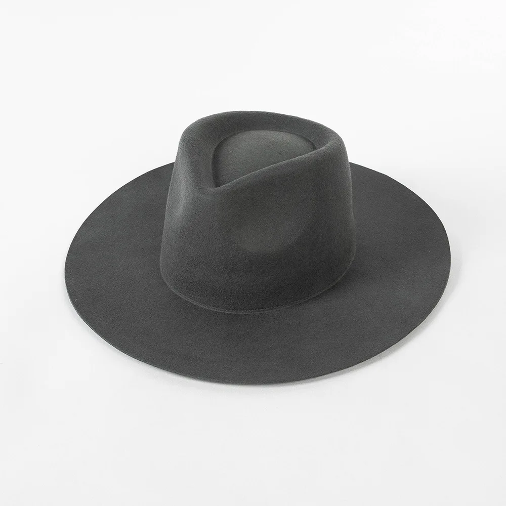 

Autumn Winter New Fashion Casual Crown Top Woolen Jazz Hat for Women Outdoor Shopping Warm Fedora Trendy