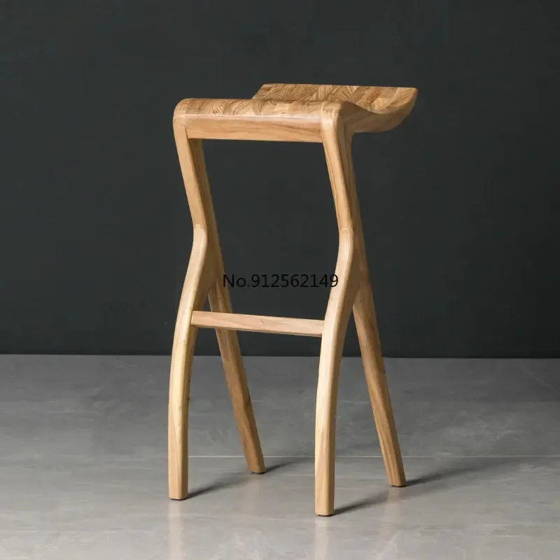 Modern minimalist solid wood home Nordic bar chair front desk high stool 아일랜드 식탁의자   banqueta alta de cozinha sillas para barra