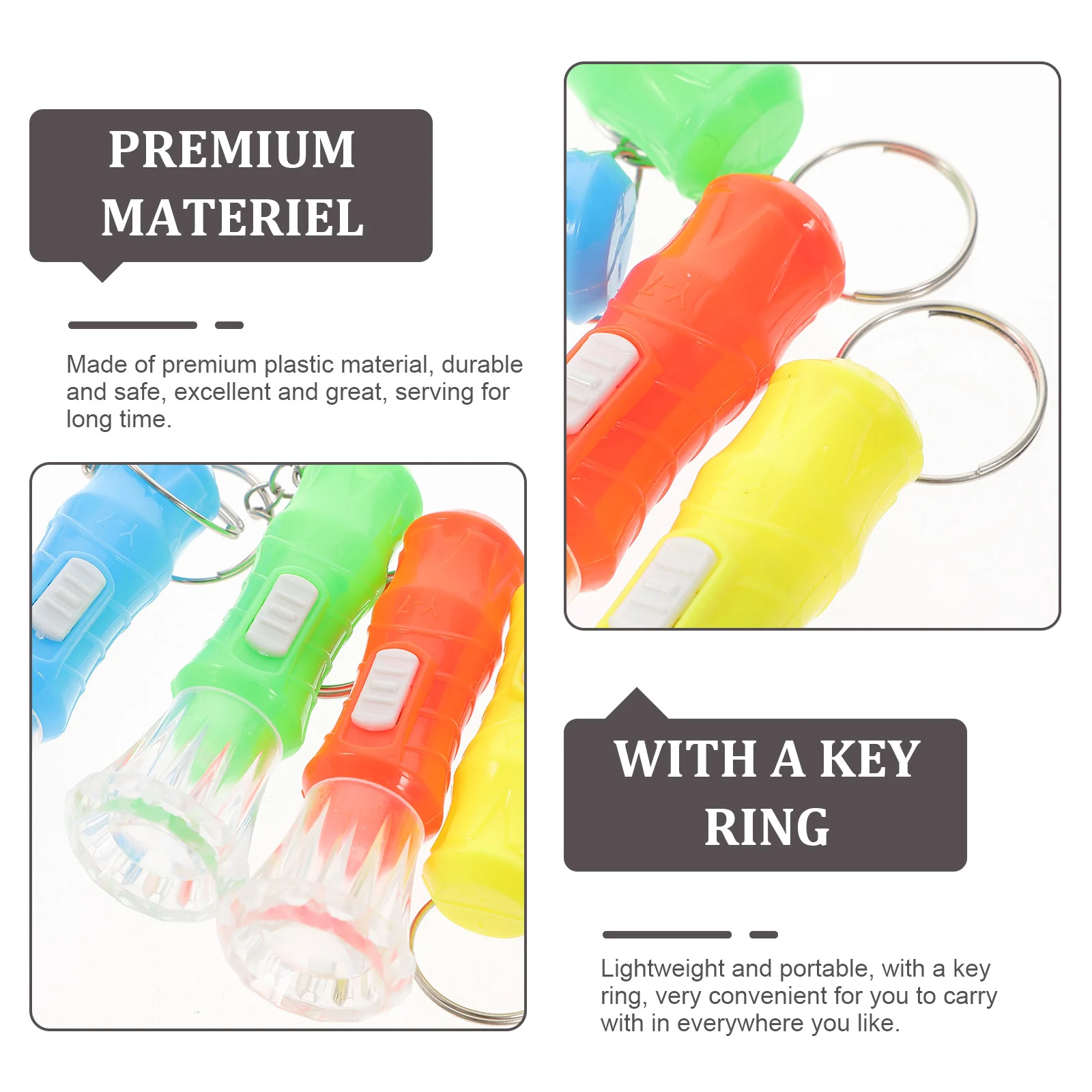 100 Pcs Camping Pocket Torch Flashlight Keychain Mini Flashlights LED Child for Kids