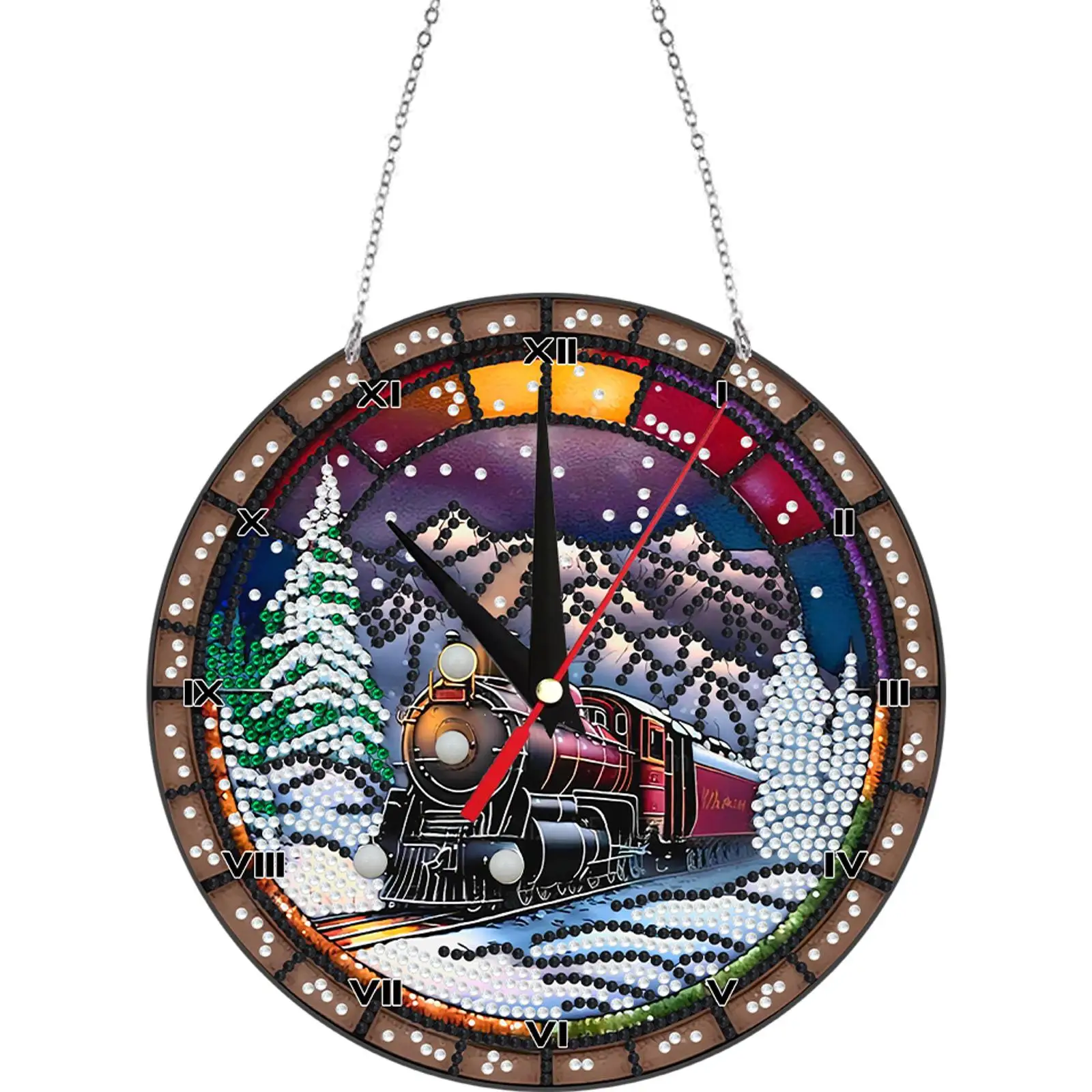 

DIY Art Mosaic Rhinestone Wall Clocks Kit Acrylic Sticky Mosaic Clock Diamond Painting Kit Wall Clock for Home Office Decoration