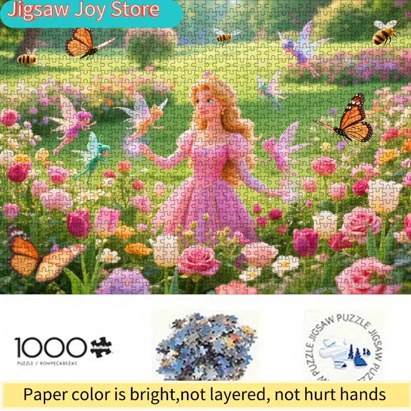 

Настольная головоломка Disney, головоломка-конструктор, Принцессы и феи, Сад мечты, Головоломка для взрослых «Бабочка», Подходит для совместных головоломок родителей и детей, на день рождения