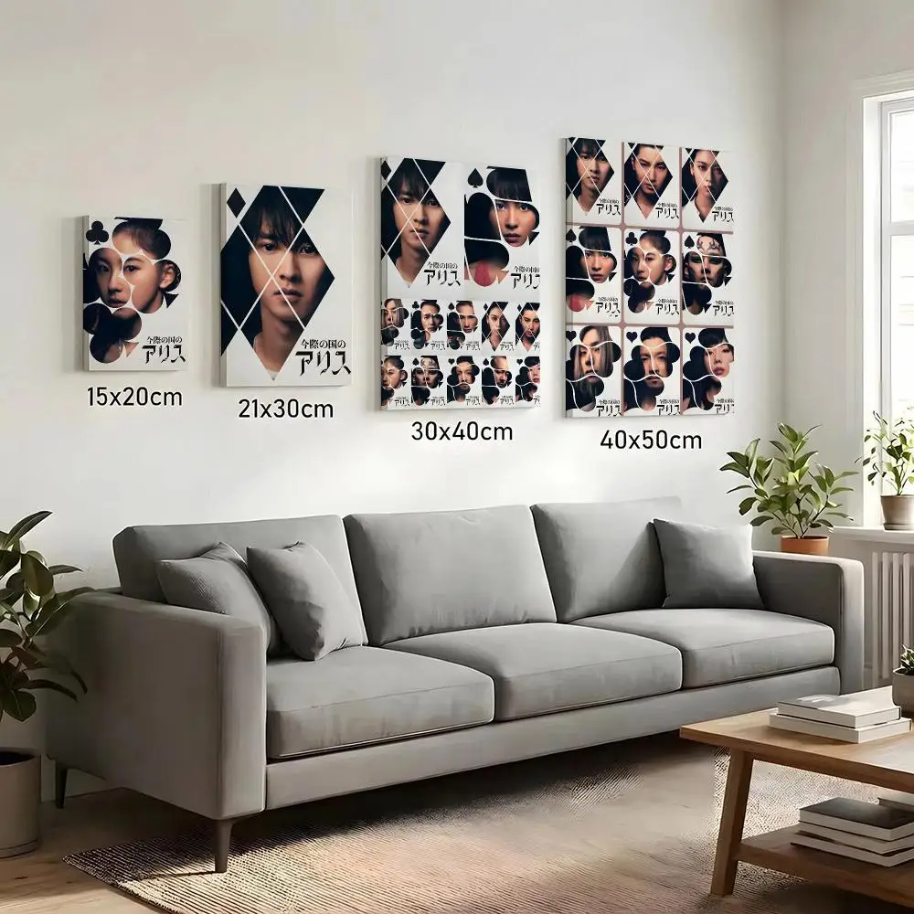 Hot TV A-Alice In Borderland Painting Calligraphy HD Canvas Print Poster Wall Art | Optional Frame | Modern Hallway Decor