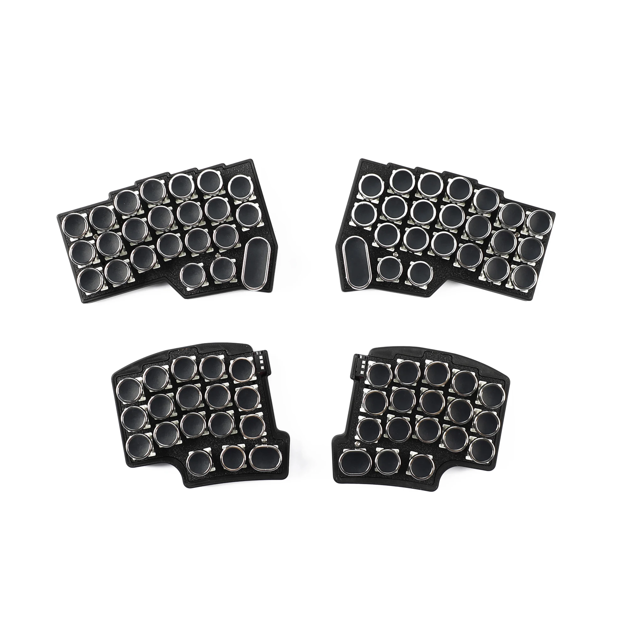 YMDK Typewriter Electroplating Punk Cool Silver Blank Keycap for MX Mechanical Keyboard 61 87 104 Niu40 Corne Split46 36 ID75