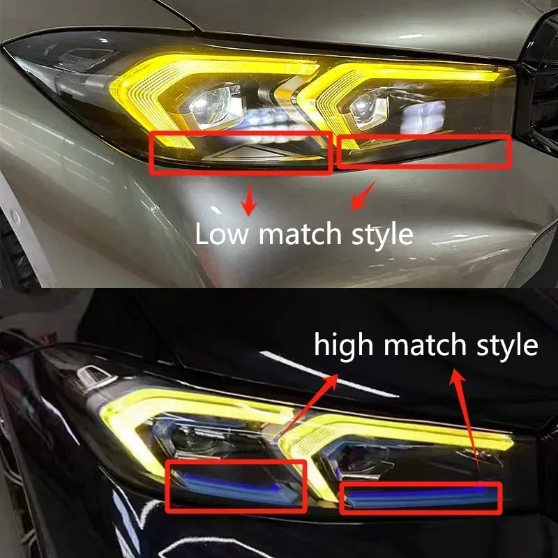Lemon Yellow for BMW 3 Series G20 G28 I3 LCI DRL LED Panel Superbright Laser Daytime Running Lights Yellow Headlight DRL Module