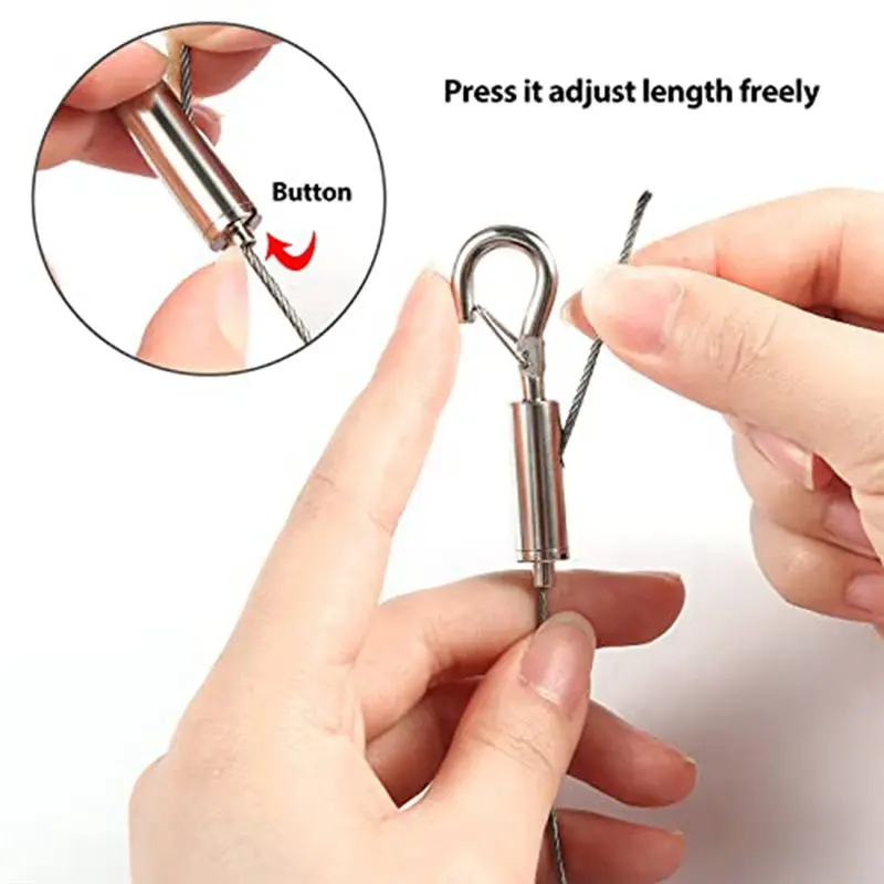 2026 B-est 2PCS Adjustable Picture Hanging Wire Kit - Heavy Duty Hardware , 1M X1.5Mm Stainless Steel Cables Hanging Rope