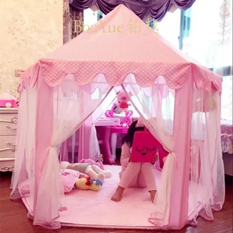 Kids Play Tent Round Hexagonal Rectangular Soft Coral Fleece Mat Indoor Outdoor Children House Game Room Toy Gift