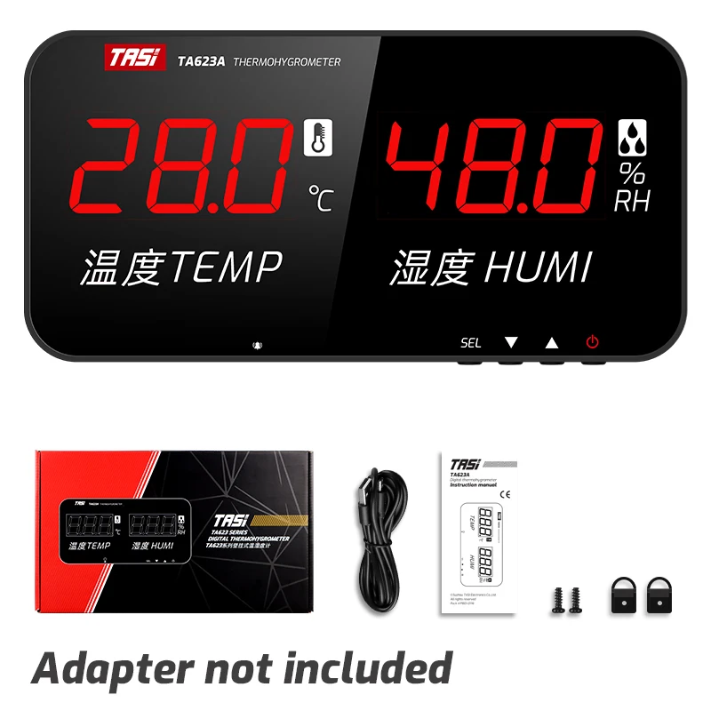 TASI TA623A TA623B Intelligent Hygrometer Termometer Temperatury Humidity Meter LCD Digital Screen High Precision Sensor Office