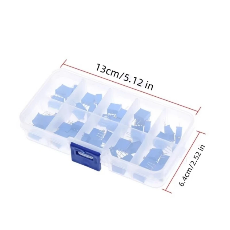 50pcs/lot 3296W Multiturn Trimmer Potentiometer Kit High Precision 3296 Variable Resistor With Free Box electronic diy kit