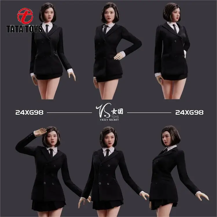 VSTOYS 24XG98 1/6 بدلة سوداء للسيدات تنورة قصيرة زي الملابس نموذج صالح 12 ''TBL JIAOU دمى جسم شخصيات الحركة