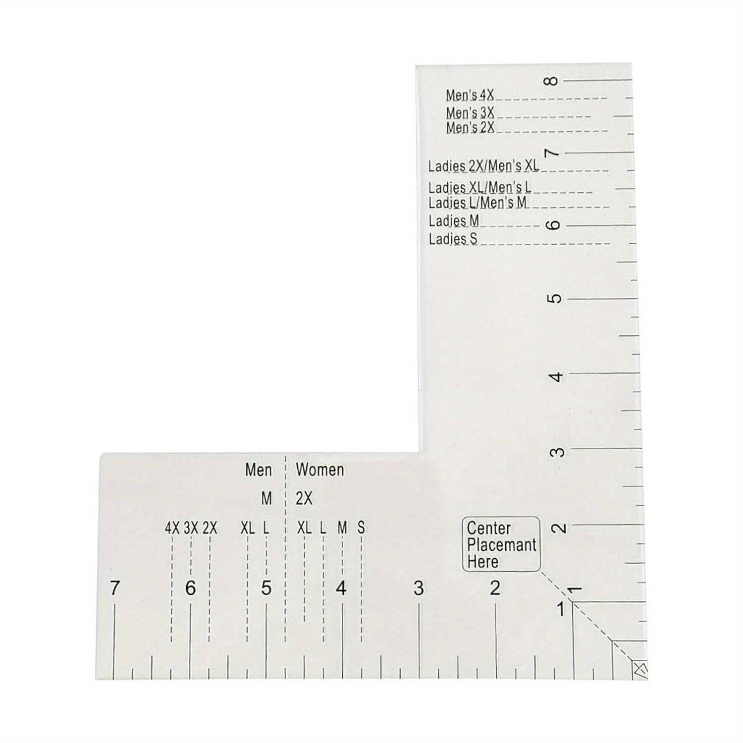 T-Shirt Guide DIY Creative Tool, Acrylic Material, Front and Back Measurement Design, Left Chest Logo Placement Sewing Ruler