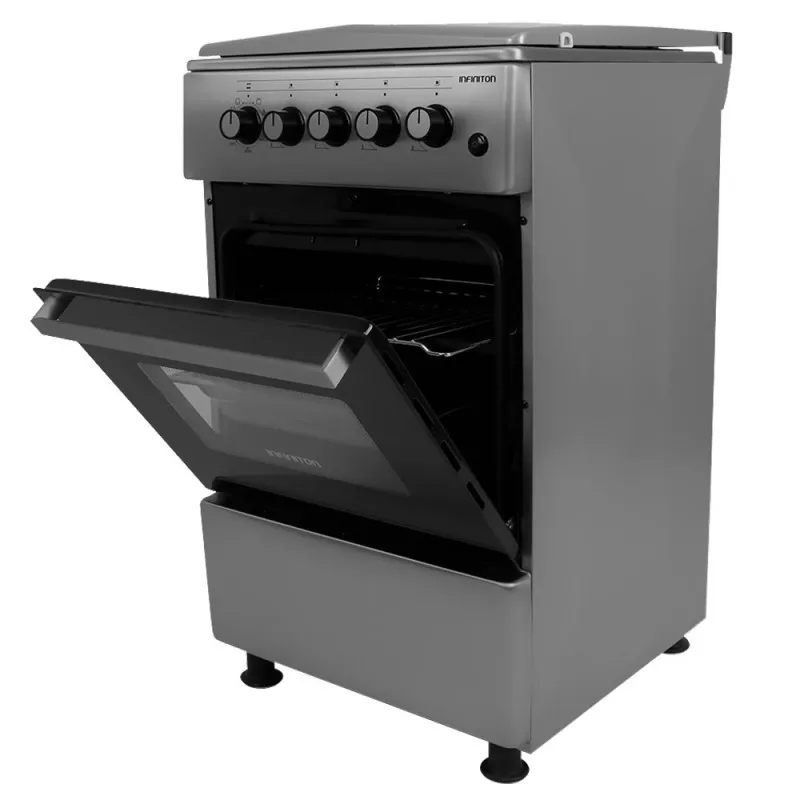 Natural Gas stove, butane with oven-Infiniton CC5153HXE - Inox, 4 fires, width 50cm