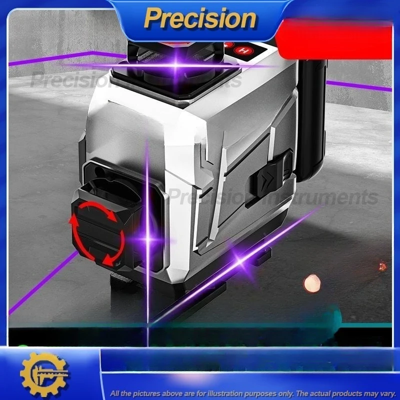 2026 New Outdoor Tri-Color High-Power Laser Level with UV Red Light Precision Auto-Leveling Infrared Line Tool for Construction