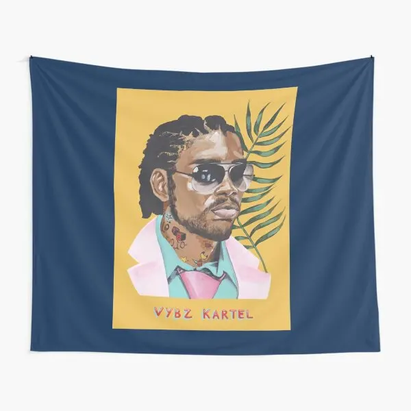 Vybz Kartel Jamaican Dancehall Hero  Tapestry Beautiful Printed Blanket Decor Hanging Art Bedspread Mat Decoration Home Colored