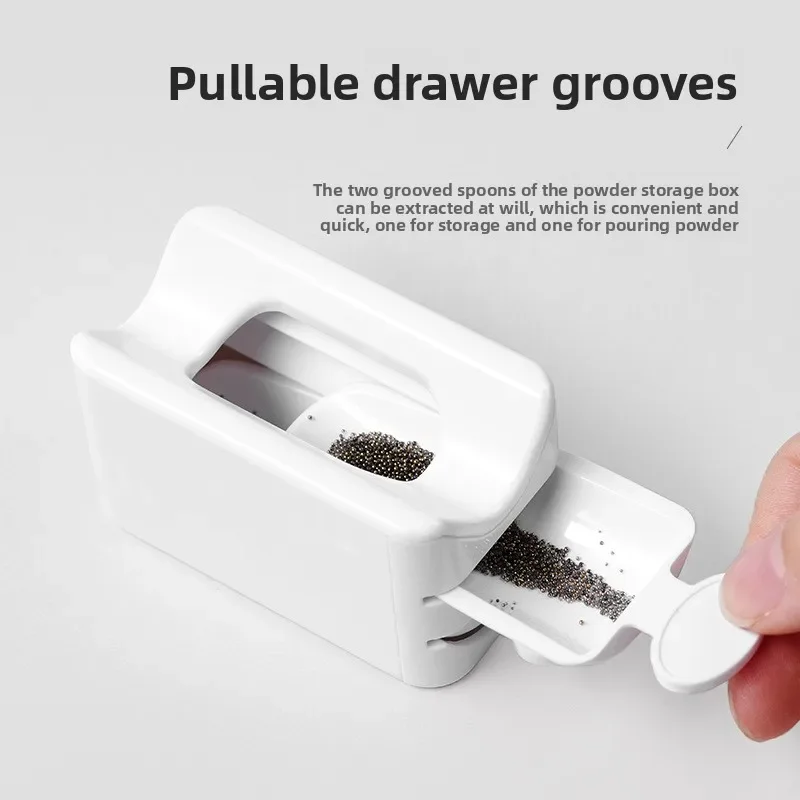 1 個ネイルアートパウダーリサイクルボックスフレンチグリッターリサイクルボックスポータブル浸漬パウダーマイクロドリルパウダーオーガナイザーネイルツール