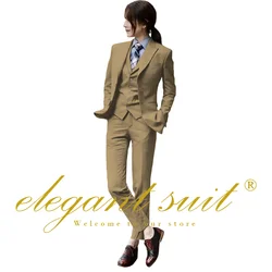 Women's 3-Piece Suit, Jacket, Trousers, Vest, Classic, Formal Occasions, Custom, Office Suit