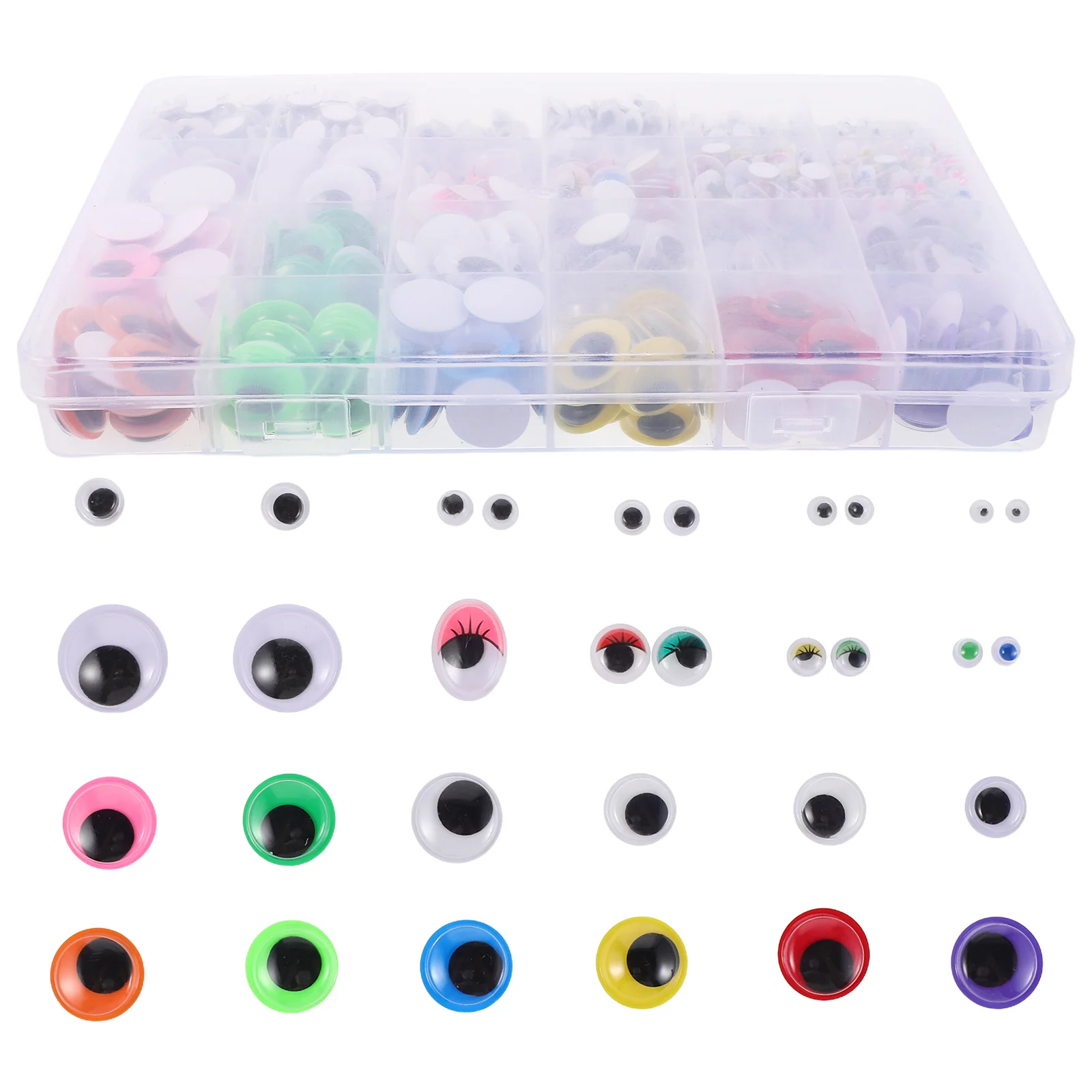 

1680 pcs Self Adhesive Wiggle Googly Eyes Multi Color Sizes Plastic Moving Eyes For Crafts Diy Stuffed Animals Handmade