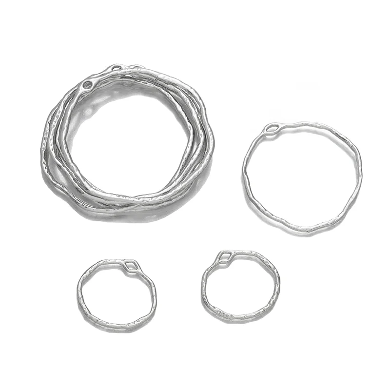 10 sztuk stop cynkowy geometryczne Charms okrągłe spadek Charms wisiorek dla DIY kolczyki naszyjnik komponenty do biżuterii materiały do ​​robienia