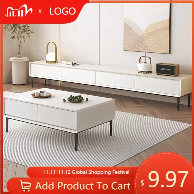 

Низкий ТВ-шкаф для гостиной, белые полки, портативные роскошные современные ТВ-консоли, шкаф Nordic Moderno, мебель для салона MQ50DS