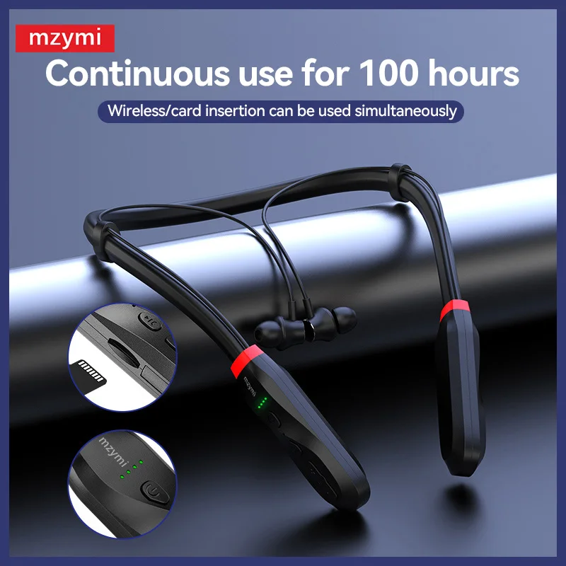 

mzymi I35 200 Hour Play Wireless Earphone Neckband Stereo Earbuds Sport Running Bluetooth Headphone Support TF Card For XIAOMI