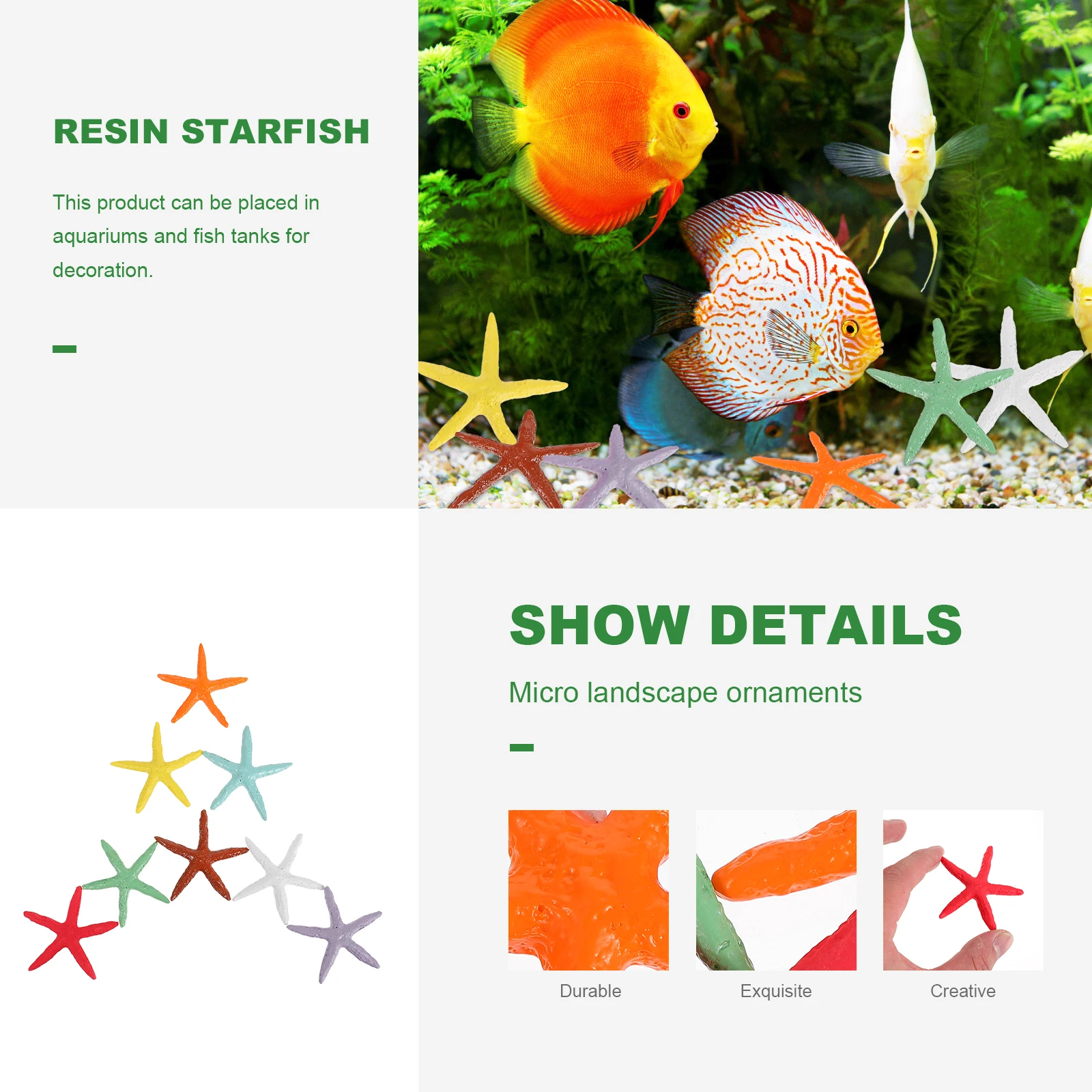 

24 Pcs Natural Resin Ornaments Simulation Decorations Realistic Sea Stars