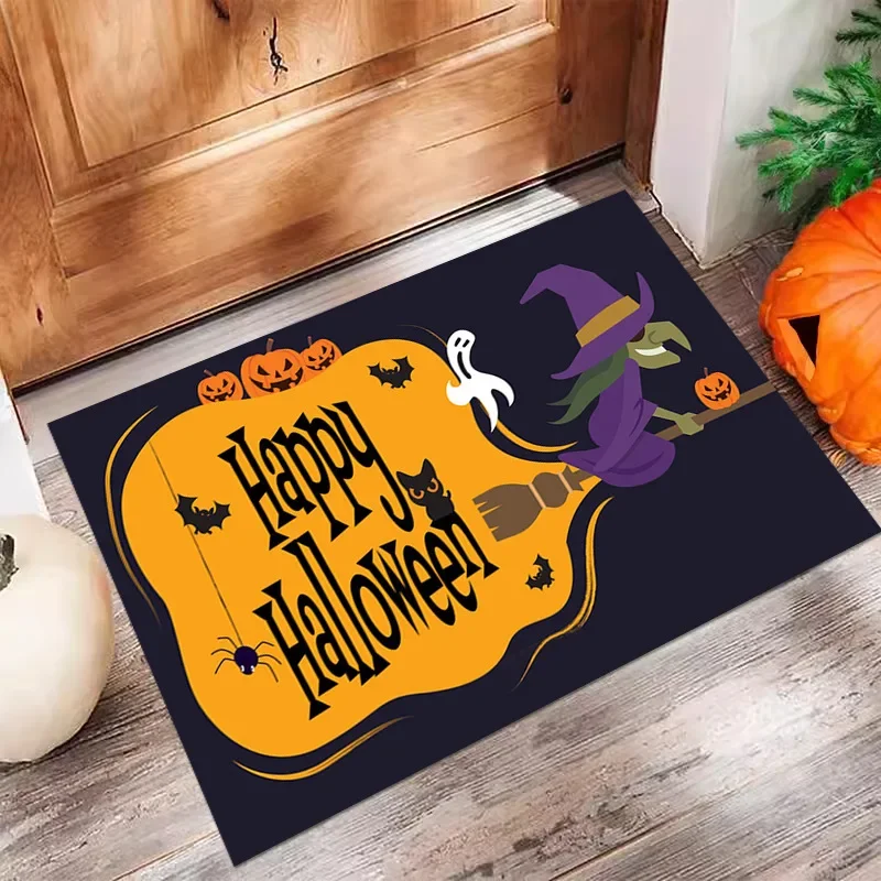 Halloween Fun Decorative Doormat, Non-slip Halloween Decorative Rubber Welcome Mat, Suitable for Indoor and Outdoor Use Door Mat