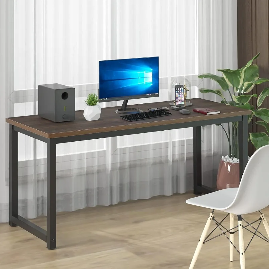 Large Office Desk for Home Office with Wide 63 Computer Desk Table Ideal for TwoPerson Workspaces Features Sturdy Metal Frame w