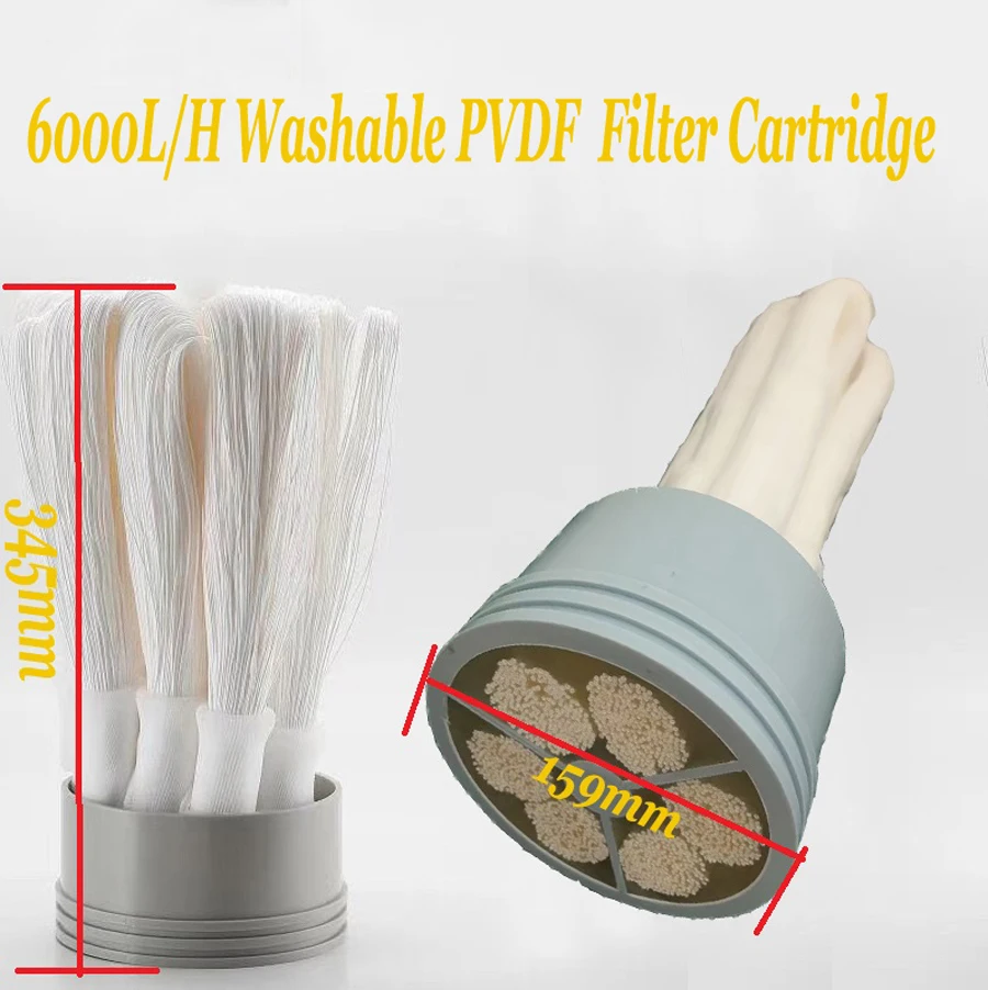 

Version B External Pressure 0.01micron 6000L/h washable PVDFmembrane replacement/cartridge Di:159*345mm fit for QY-WH6000L