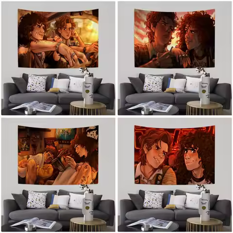 Stranger Things Eddie Munson Wall Tapestry Hanging Tarot Hippie Wall Rugs Dorm Wall Hanging Sheets