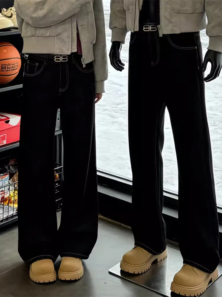 

American Retro Cleanfit Men's Straight Leg Sweatpants Spring Autumn Lengthening Leg Effect Sports Casual Trousers