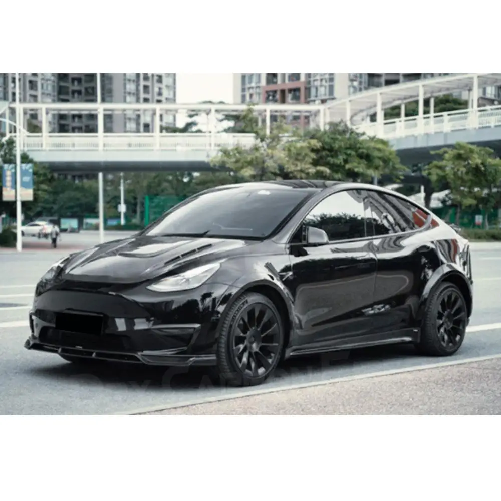 

JCYECF Carbon Fiber Side Skirt Bumper Apron Extension For Tesla Model Y FRP Black Side Skirts Rocker Panel Lip Splitter