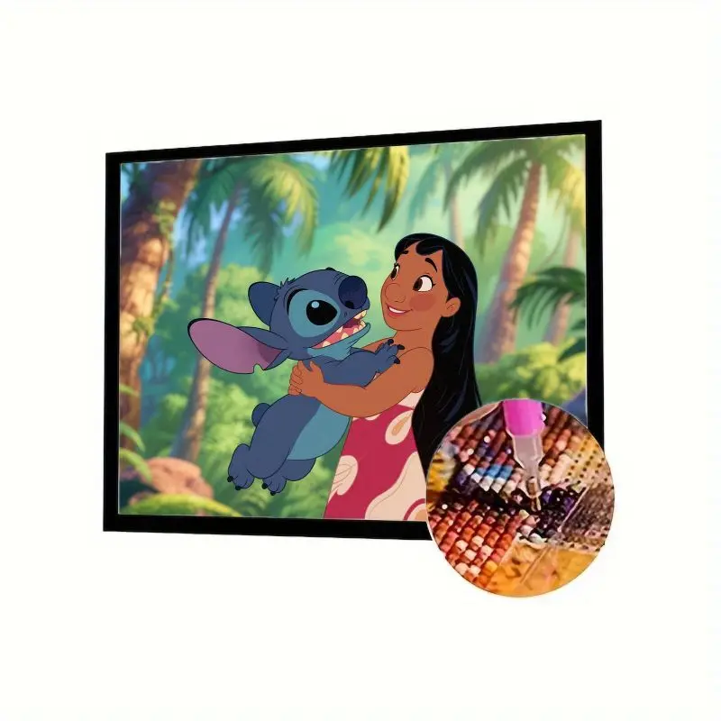 

1 шт. Disney Lilo & Stitch 5D Full Drill Алмазная картина - DIY Кристалл Горный хрусталь Вышивка Художественное ремесло для домашнего декора стен, R