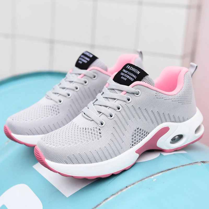 Women Sneakers Lightweight Knitted Shoes Women Casual Flats Shoes Female Tennis Shoes Non-Slip Women Sport Shoes