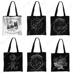 Goose Astarion Print Totes Game Roll Dice Handbags Girls Canvas Storage Shoulder Bag for Travel Women Shopping Grocery Bag Gift