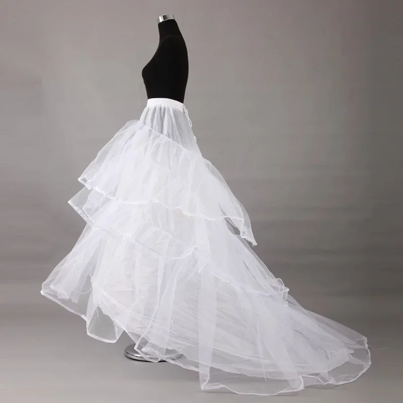 Weiß über Größe plus Größe 2 Schicht lange Spur Brautkleid Krinolin Petticoat Unterrock Braut Hochzeit