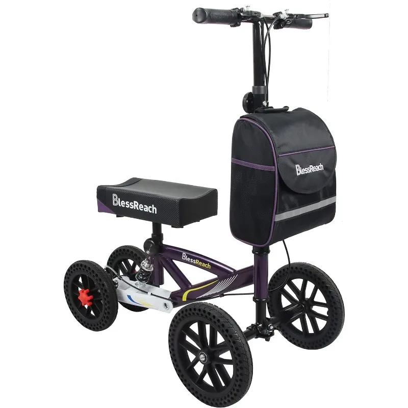 مشاية سكوتر للركبة قابلة للطي، مشاية للركبة بفرامل قرصية لإصابات القدم، عكازات مدمجة بديلة (P) #4