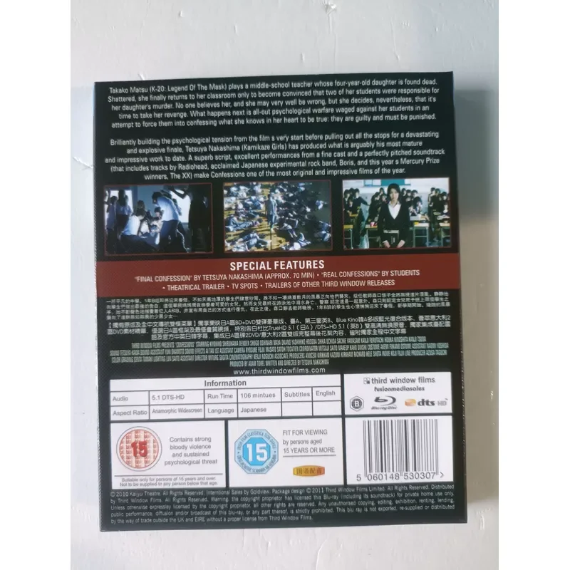 Blu-ray Disc Confession Produced by Third Window Real Picture Shooting Brand New