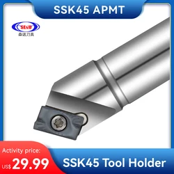 SENO SSK45 CNC Chamfering Tool Holder Indexable 45 90 Degree Chamfer Cutter For APMT Carbide Inserts Lathe Machine ToolHolder