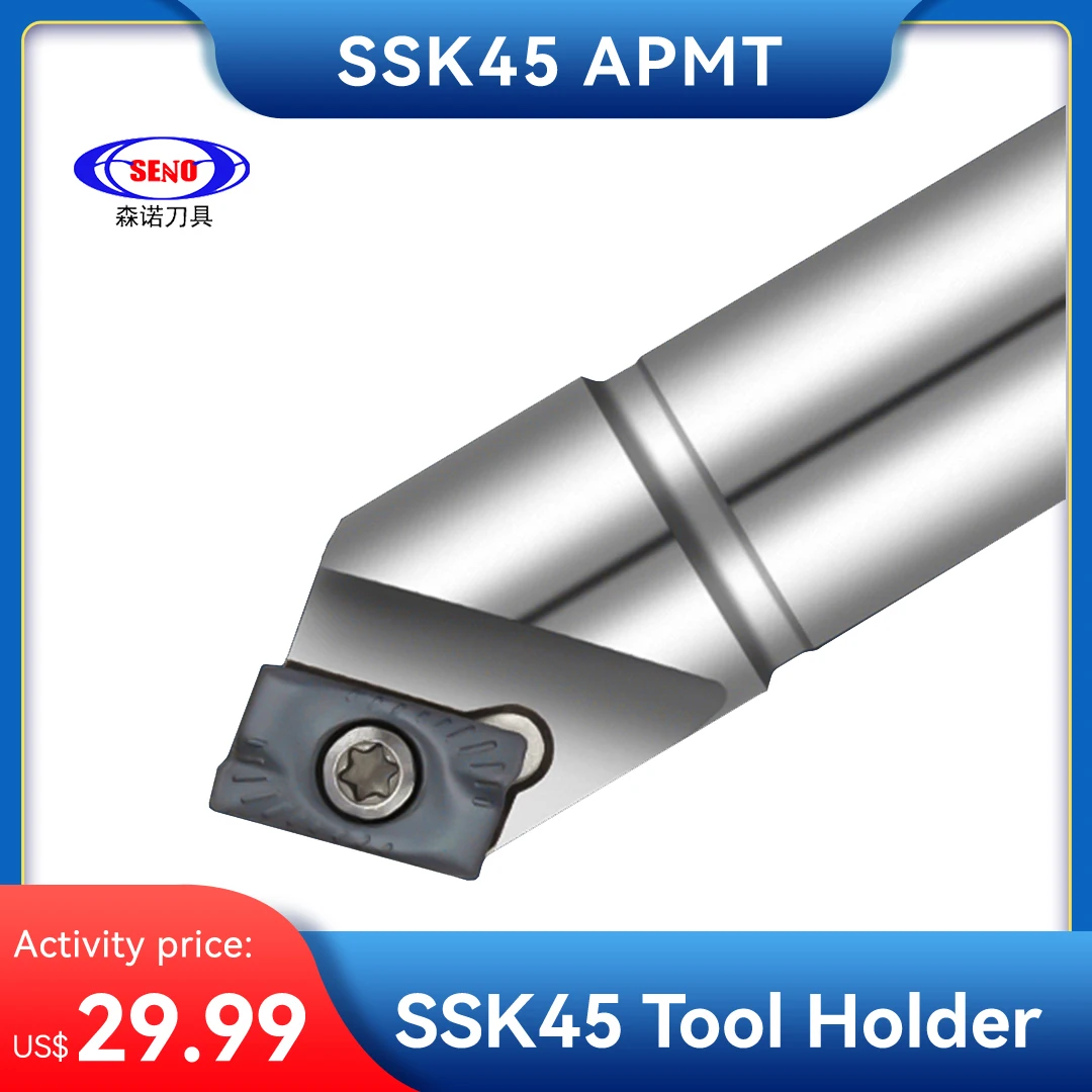 seno ssk45 chanfradura cnc ferramenta titular indexavel 45 90 graus chanfro cortador para apmt insercoes de carboneto torno maquina toolholder 01