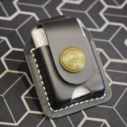 Fashion Multi Style Metal Button Handmade Genuine Leather Lighter Belt Case Waist Bag For Zippo Lighters Man Gift