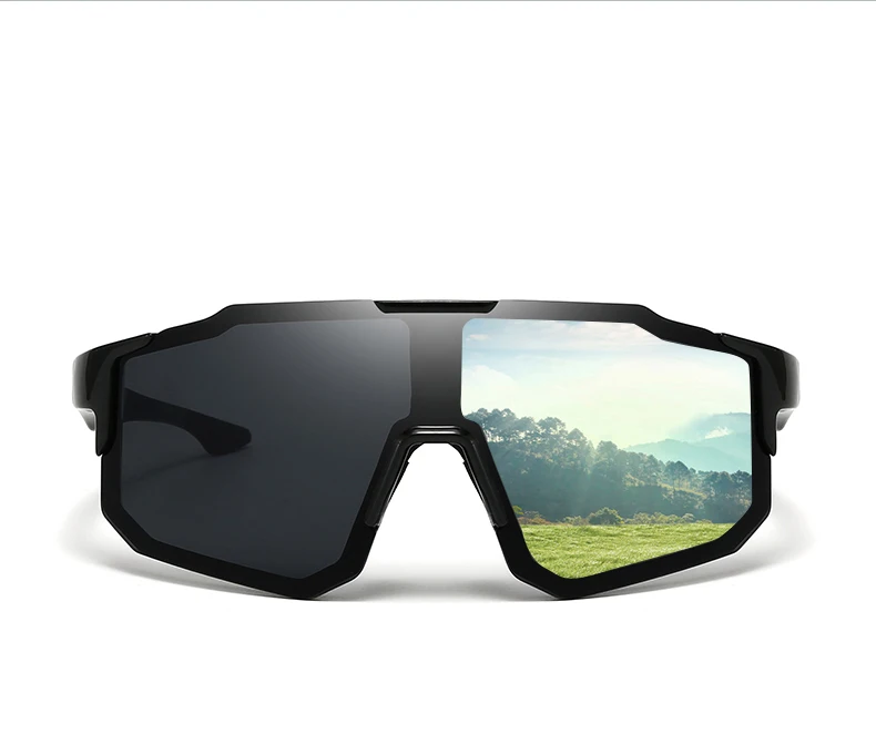 Übergroße Fahrradbrille für Herren, winddicht, farbig beschichtet, Sonnenbrille für Fahrräder, Outdoor-Sport, Motorrad-Sonnenbrille 3258 – Detail 5