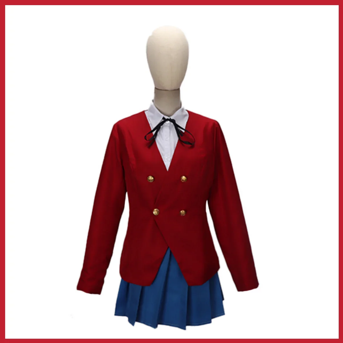 Anime TIGER DRAGON Toradora Aisaka Taiga Cosplay Costume Wig Red JK Uniform Leather Shoes Woman Sexy Kawaii Campus Party Suit