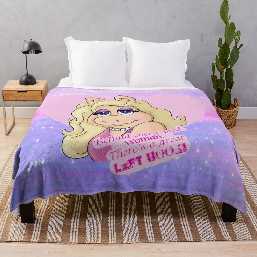 Miss Piggy Throw Blanket for winter Soft Plush Plaid Cute Plaid Bed Fashionable Blankets