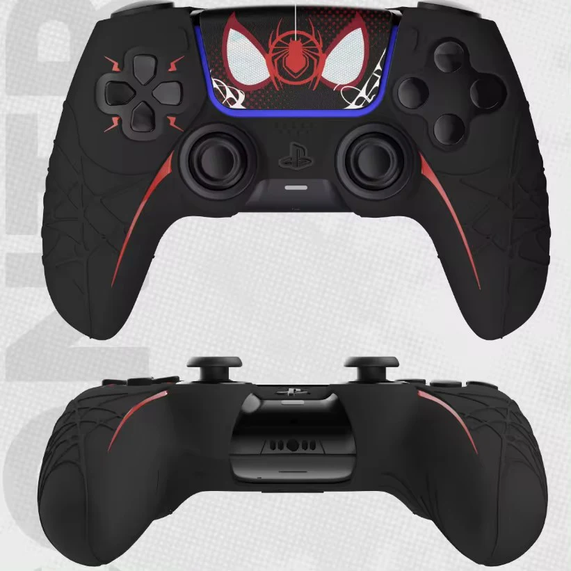 New Spider Web Silicone Skin Cover Gamepad Sticker Soft Case For Sony Dualsense 5 PS5 Controller Thumb Stick Grip Cap Protector