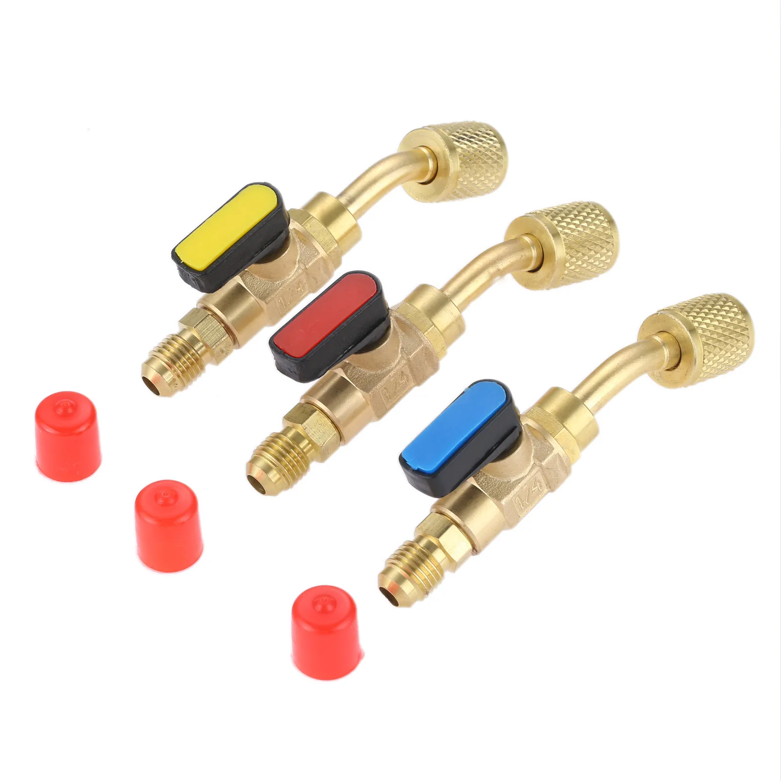 3Pcs Angled  Manual Shut-off Valve 1/4