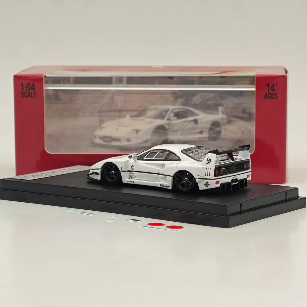 Литая под давлением модель автомобиля LBWK F40, масштаб 1/64, ограниченная серия STREET WARRIOR SW - игрушечный автомобиль из сплава с напуском для дисплея