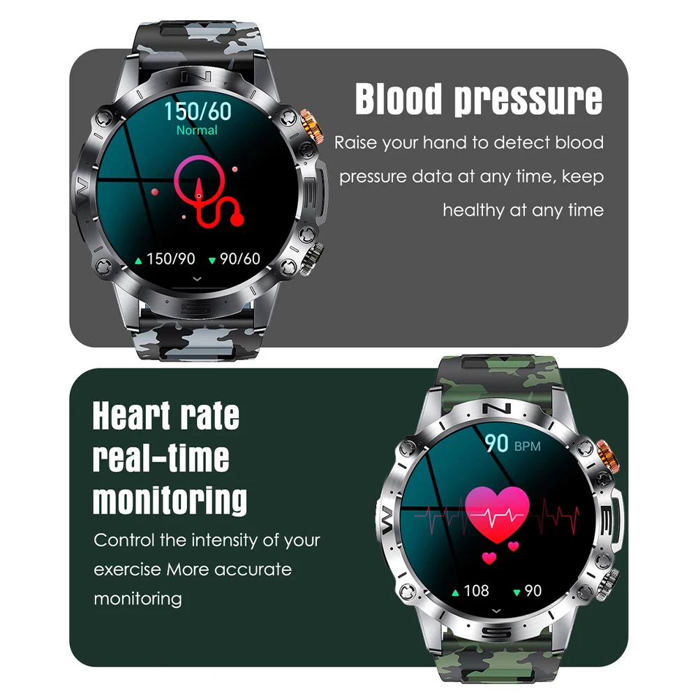 K59 สมาร์ทนาฬิกาสําหรับผู้ชายผู้หญิงSmartwatch 1.43 "หน้าจอAMOLEDนาฬิกาข้อมือนาฬิกาข้อมือกลางแจ้งสร้อยข้อมือฟิตเนสนาฬิกาอิเล็กทรอนิกส์